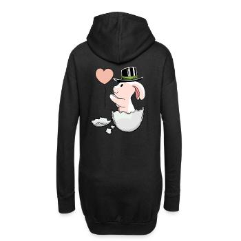 Lapin de Pâques Ballon Oeuf Coquille Lapin de Pâques - Sweat-shirt à capuche long Femme - noir - Dos