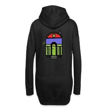 Bauwagen Hütte Wohnmobil Campingwagen wohnen Haus - Hoodie-Kleid - Schwarz - Hinten