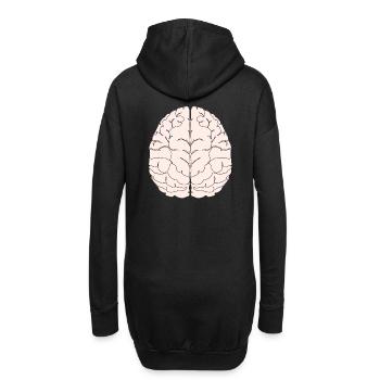 brain brain brain intelligence smart smart student university - Hoodie Dress - black - Back
