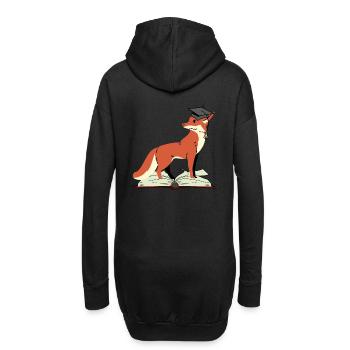 Fuchs Abitur lernen schlau klug Weisheit Weise - Hoodie-Kleid - Schwarz - Hinten