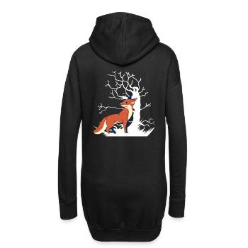 Renard roux Renard sauvage écologie animaux forestiers enfant - Sweat-shirt à capuche long Femme - noir - Dos