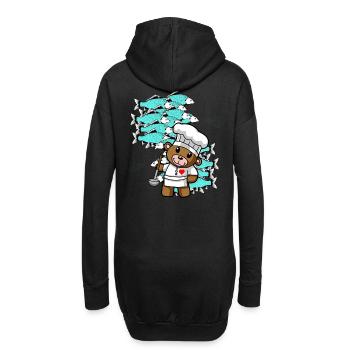 Poisson Cuisine Gastronomique Cuisinier à domicile Chef nounours - Sweat-shirt à capuche long Femme - noir - Dos