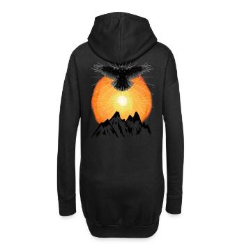 Sonnenstrahlen Rabe Gebirge Jenseits Natur Sonne - Hoodie-Kleid - Schwarz - Hinten