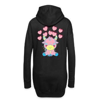 herzliches Geschenkidee Kinder Kleinkinder Baby - Hoodie-Kleid - Schwarz - Hinten