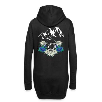 Alpen Gentiane Edelweiss Alpinistes Escalade Montagnes - Sweat-shirt à capuche long Femme - noir - Dos