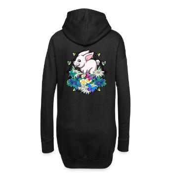Début du printemps Lapin de Pâques Enfant - Sweat-shirt à capuche long Femme - noir - Dos