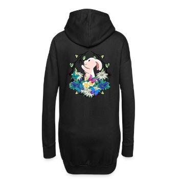 Début du printemps Lapin de Pâques Nature - Sweat-shirt à capuche long Femme - noir - Dos