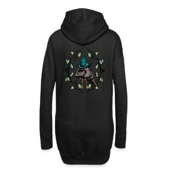 Frühlingsanfang Rabe Krähe Schlafmütze Frühling - Hoodie-Kleid - Schwarz - Hinten