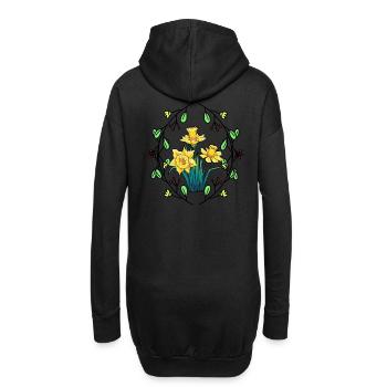 Cuisson des fleurs Jonquilles Nature Jardinier Flore - Sweat-shirt à capuche long Femme - noir - Dos