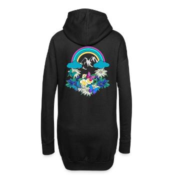 Autriche Tyrol Printemps arc-en-ciel Nature Alm - Sweat-shirt à capuche long Femme - noir - Dos