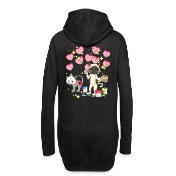 Fantasy Cat artiste peint pinceau Art enfant - Sweat-shirt à capuche long Femme - noir - Dos
