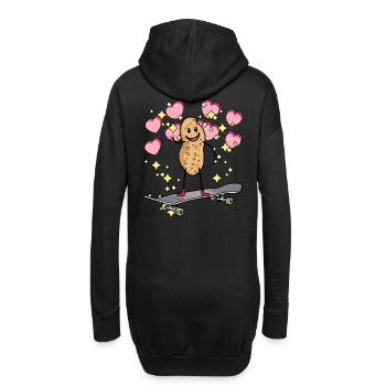 herzliche Nuss Erdnuss Skater für Kinder Herzen - Hoodie-Kleid - Schwarz - Hinten