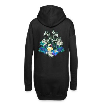 Jahreszeit Frühling Garten Natur Gärtnerei Flora - Hoodie-Kleid - Schwarz - Hinten