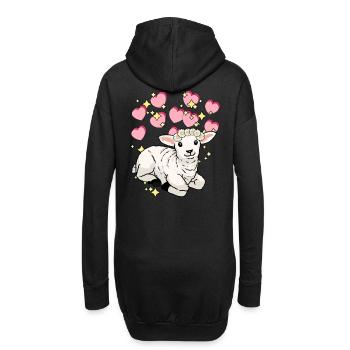 Rêve Fantaisie Ciel étoilé Moutons Enfants Rêve - Sweat-shirt à capuche long Femme - noir - Dos