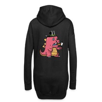 Baby Drache Drachen Dino Dinosaurier Kinder Kind - Hoodie-Kleid - Schwarz - Hinten