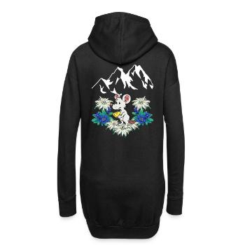 Autriche Alpes Fromage Plaisir Suisse Souris Rongeur Enfant - Sweat-shirt à capuche long Femme - noir - Dos
