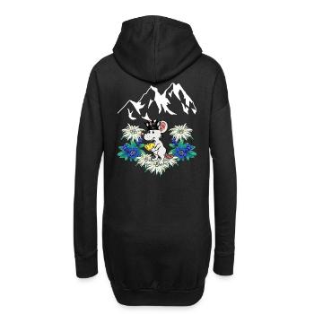 Autriche Montagnes Souris Fromage Roi Plaisir Alpes - Sweat-shirt à capuche long Femme - noir - Dos