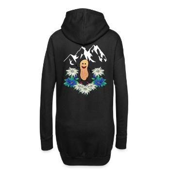 Autriche Suisse Montagnes Montagnes Gentiane Edelweiss - Sweat-shirt à capuche long Femme - noir - Dos
