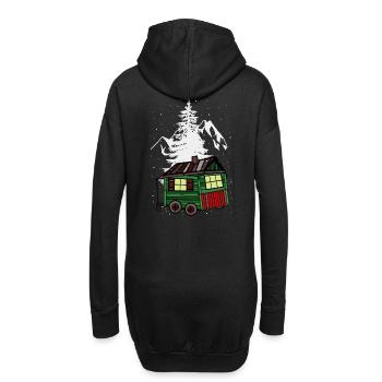 Remorque Noël Hiver Nature Alpes de montagne - Sweat-shirt à capuche long Femme - noir - Dos