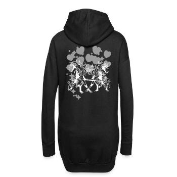 Wildpferd Pferd Pferde Pony Mädchen Reiterin Herz - Hoodie-Kleid - Schwarz - Hinten
