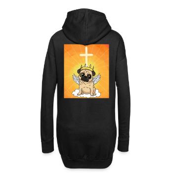 himmlisch Mops Leben Hund Himmel Reinkarnation - Hoodie-Kleid - Schwarz - Hinten