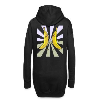 Strahlen Bio Bananen Banane Vitamine Frucht Obst - Hoodie-Kleid - Schwarz - Hinten