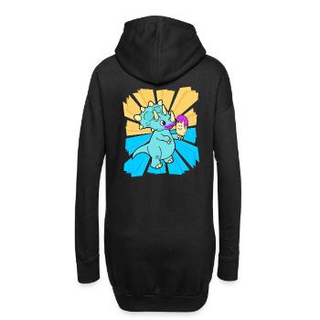 Cadeau d’anniversaire Enfants Dino Dragon Snacking - Sweat-shirt à capuche long Femme - noir - Dos