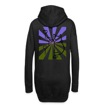 Strahlen Katze Katze weiches Kätzchen Xmas Kind - Hoodie-Kleid - Schwarz - Hinten