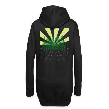 Raies Forêt Sapin Nature sauvage Ecologie Environnement atomique - Sweat-shirt à capuche long Femme - noir - Dos