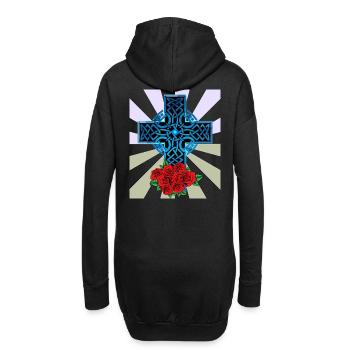 Cadeau de Noël Christianisme Croix Jésus Dieu - Sweat-shirt à capuche long Femme - noir - Dos