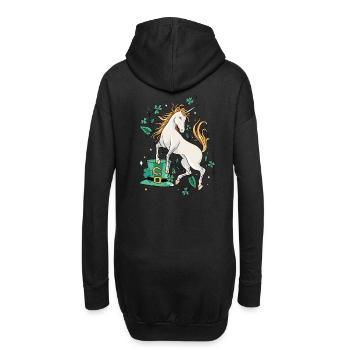 Licorne mythique créature porte-bonheur porte-bonheur chanceux Nouvel An - Sweat-shirt à capuche long Femme - noir - Dos