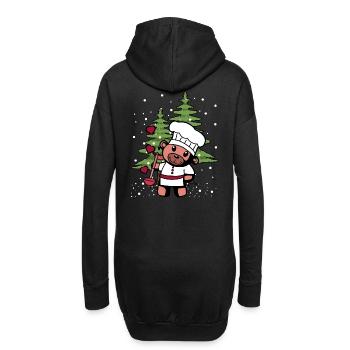 Hobbykoch Weihnachten Christmas Koch Teddy - Hoodie-Kleid - Schwarz - Hinten