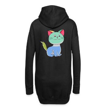 Chat coloré Chats colorés Fantaisie Bébé Enfants - Sweat-shirt à capuche long Femme - noir - Dos