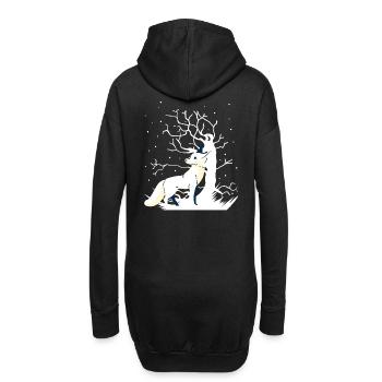 Fuchs Waldtiere Schnee Winter Weihnachtsgeschenk - Hoodie-Kleid - Schwarz - Hinten