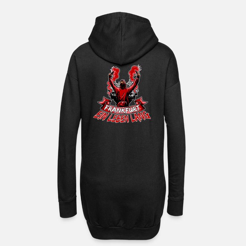 Frankfurt ein Leben lang - Fussball - Hoodie-Kleid - Schwarz