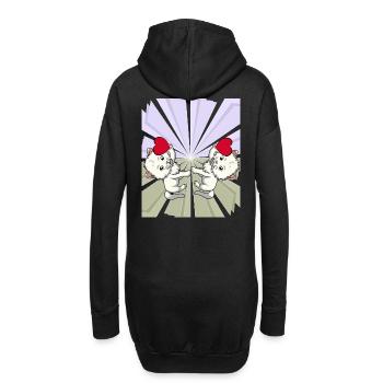 Herz Katzen Glückwunsch Gratulieren Geburtstag - Hoodie-Kleid - Schwarz - Hinten