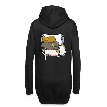 Chiens fatigués Animaux de compagnie Propriétaires de chiens Sleep Dream - Sweat-shirt à capuche long Femme - noir - Dos