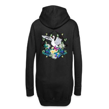 Début du printemps Cygne Faune Nature Oiseaux - Sweat-shirt à capuche long Femme - noir - Dos