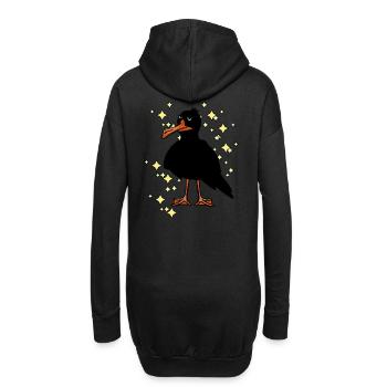 Malchance oiseaux oiseaux corbeau corbeau - Sweat-shirt à capuche long Femme - noir - Dos
