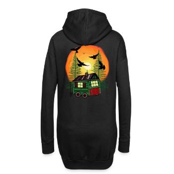 Waldbewohner Freizeit Bauwagen Camping Hütte Natur - Hoodie-Kleid - Schwarz - Hinten