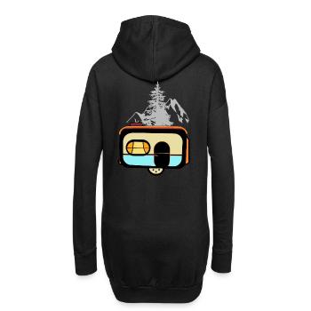Wohnwagen Campingwagen Bauwagen Urlaub Ferien - Hoodie-Kleid - Schwarz - Hinten