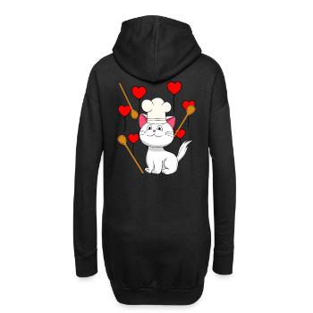 Cat Chef Anniversaire Cadeau Hobby Chef Cuisine - Sweat-shirt à capuche long Femme - noir - Dos
