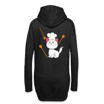 Cat Chef Chapeau de Chef Cadeau d’anniversaire Cuisine - Sweat-shirt à capuche long Femme - noir - Dos