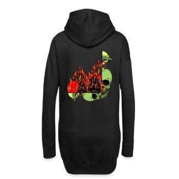 Planet Erde Klimawandel Umwelt Natur Skull Ende - Hoodie-Kleid - Schwarz - Hinten