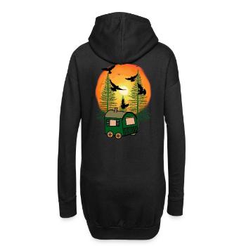 Bauwagen natürlich anders ungewöhnlich wohnen Camp - Hoodie-Kleid - Schwarz - Hinten