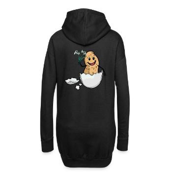 Pâques Cacahuète Printemps Oeuf de Pâques Flore Coquille d’œuf - Sweat-shirt à capuche long Femme - noir - Dos