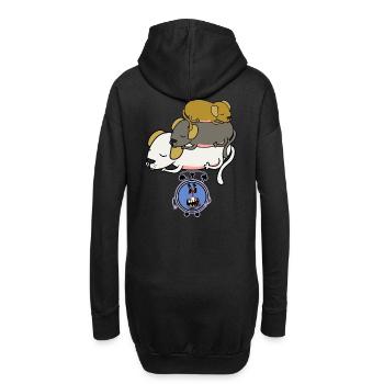 Réveil chiens paresseux sommeil fatigue apathique - Sweat-shirt à capuche long Femme - noir - Dos