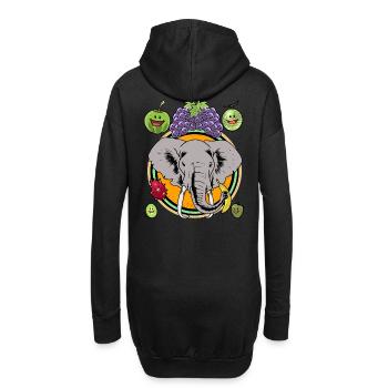 Eléphant Fruits d’été Fruits Vitamines Enfants en bonne santé - Sweat-shirt à capuche long Femme - noir - Dos