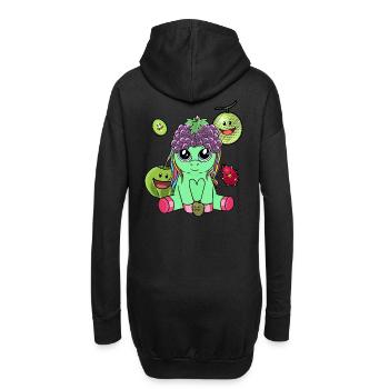 Mythical Creature Unicorn Exotic Fruit Fruits Vitamins - Hoodie Dress - black - Back