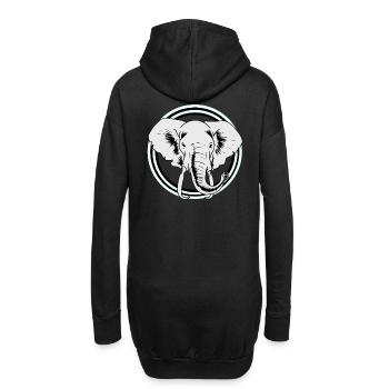 Eléphant Afrique Eléphants Faune Zoo Pachydermes - Sweat-shirt à capuche long Femme - noir - Dos